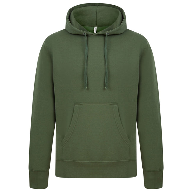 Military Green - Front - Casual Classics Mens Ringspun Cotton Hoodie