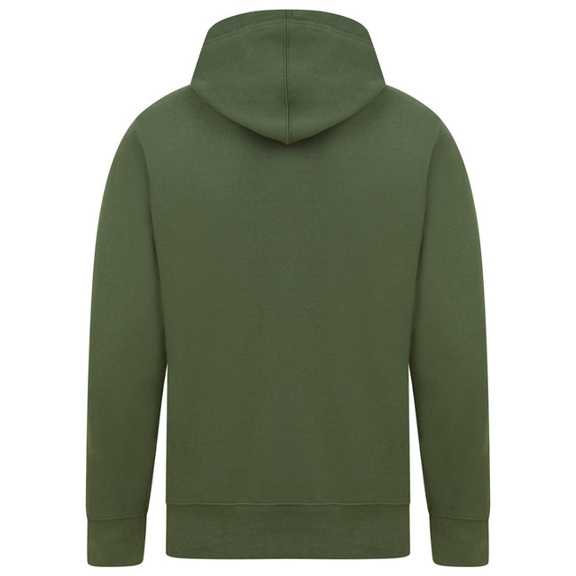 Military Green - Back - Casual Classics Mens Ringspun Cotton Hoodie