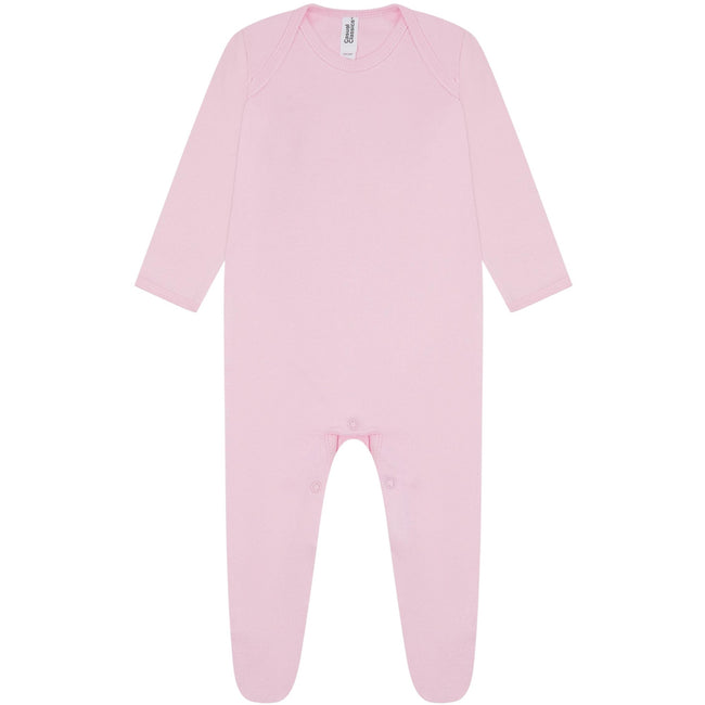 Light Pink - Front - Casual Classics Baby Sleepsuit