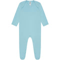 Light Blue - Front - Casual Classics Baby Sleepsuit