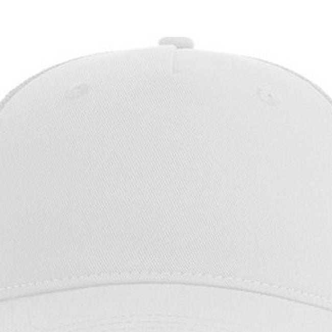 White - Side - Atlantis Unisex Adult Zion 6 Panel Recycled Trucker Cap