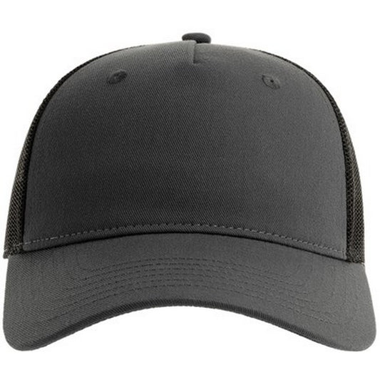 Dark Grey-Black - Front - Atlantis Unisex Adult Zion 6 Panel Recycled Trucker Cap