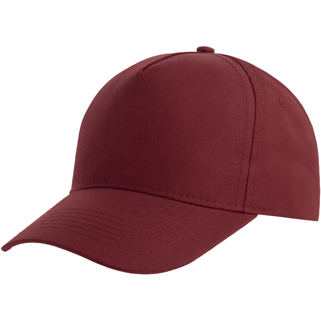 Burgundy - Front - Atlantis Recy Five Recycled Polyester Baseball Cap