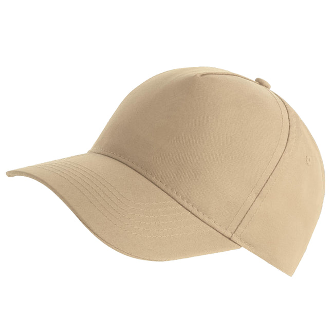 Khaki - Back - Atlantis Recy Five Recycled Polyester Baseball Cap