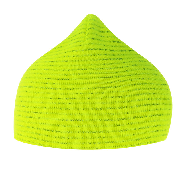 Safety Yellow - Front - Atlantis Unisex Adult Shine Reflective Recycled Short Beanie