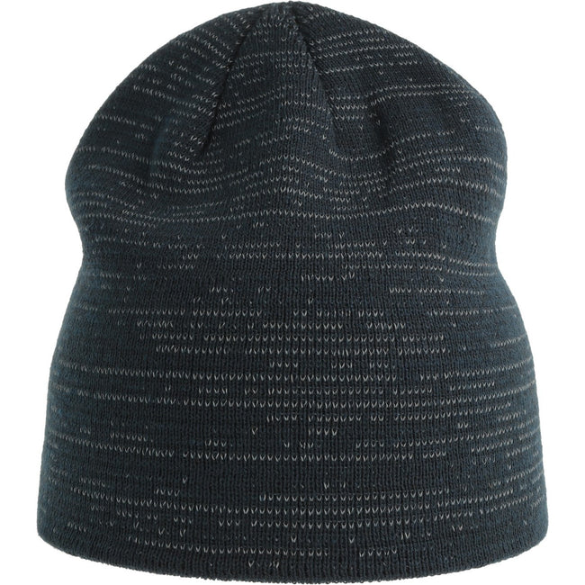 Navy - Front - Atlantis Unisex Adult Shine Reflective Recycled Short Beanie