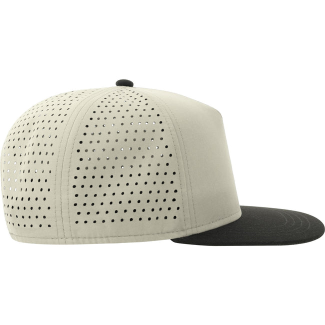 Light Grey-Black - Lifestyle - Atlantis Unisex Adult Bank 5 Panel Recycled Snapback Cap