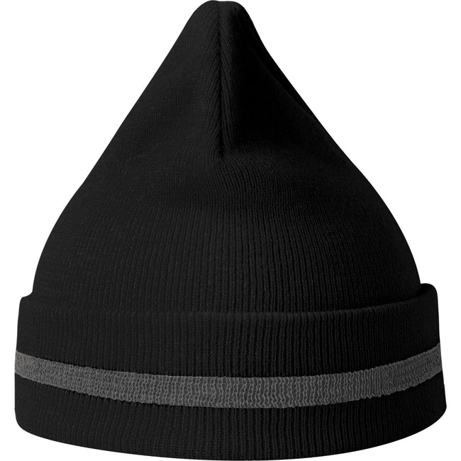 Black - Back - Atlantis Unisex Adult Workout Recycled Hi-Vis Beanie