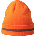Fluorescent Orange - Front - Atlantis Unisex Adult Workout Recycled Hi-Vis Beanie