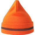 Fluorescent Orange - Back - Atlantis Unisex Adult Workout Recycled Hi-Vis Beanie