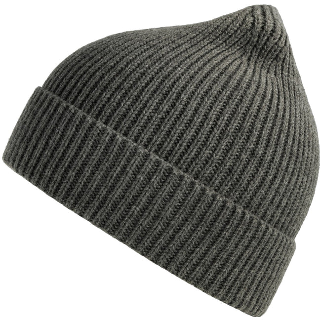 Dark Grey Melange - Side - Atlantis Unisex Adult Andy Recycled Polyester Beanie