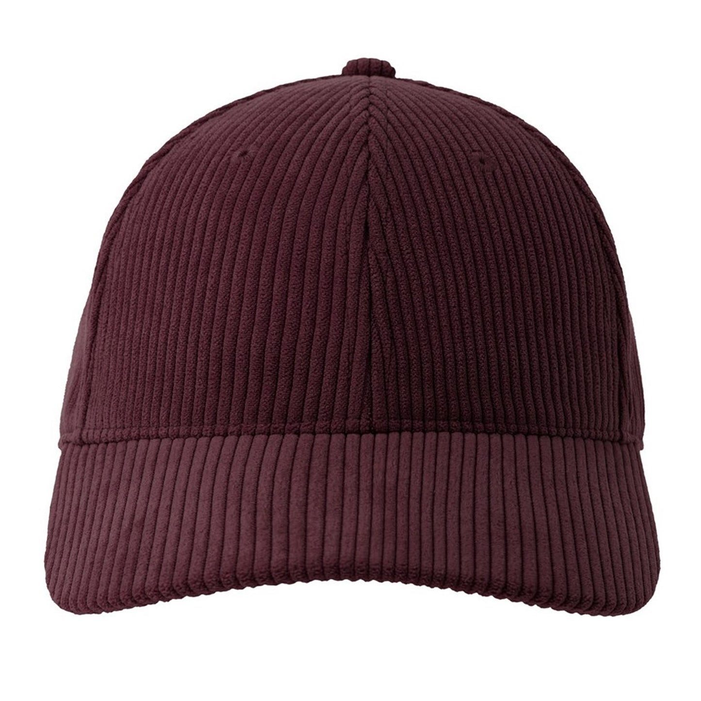 Burgundy - Pack Shot - Atlantis Unisex Adult Cordy S Corduroy Recycled Baseball Cap