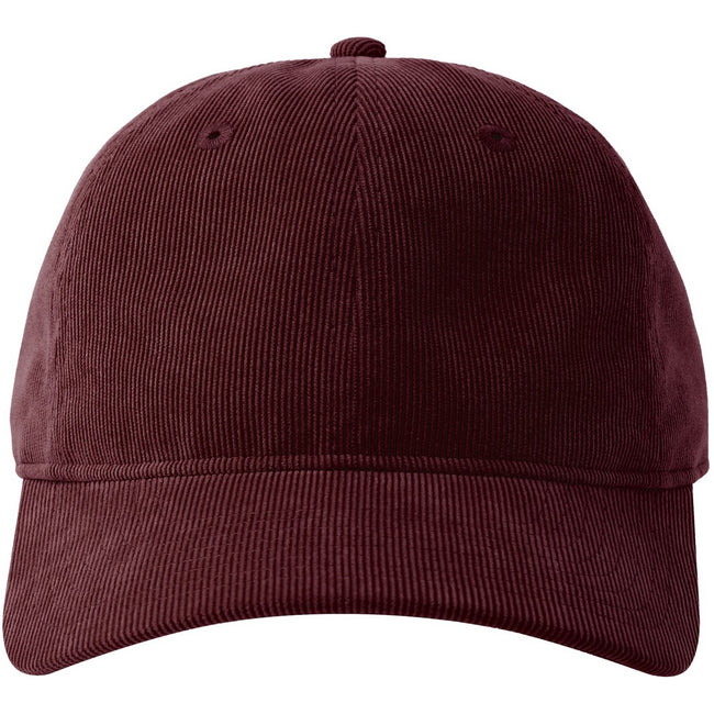Burgundy - Side - Atlantis Unisex Adult Creep S Corduroy Recycled Baseball Cap