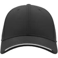 Dark Grey - Front - Atlantis Estoril 6 Panel Jacquard Recycled Baseball Cap