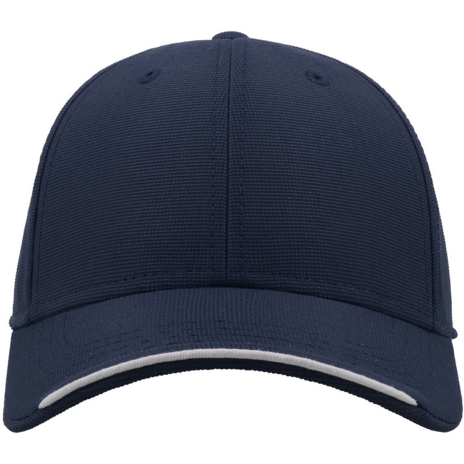 Navy - Front - Atlantis Estoril 6 Panel Jacquard Recycled Baseball Cap