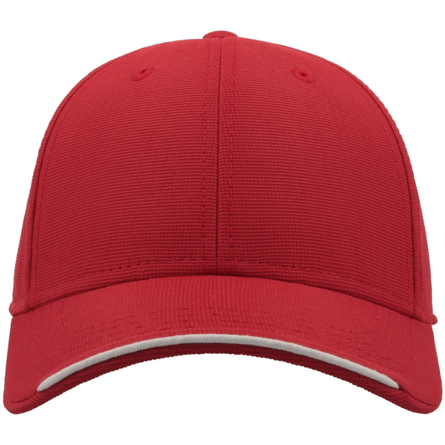 Red - Front - Atlantis Estoril 6 Panel Jacquard Recycled Baseball Cap