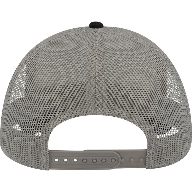 Black-Grey - Back - Atlantis Unisex Adult Rapper 5 Panel Canvas Recycled Trucker Cap