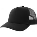 Black - Front - Atlantis Unisex Adult Rapper 5 Panel Canvas Recycled Trucker Cap