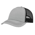 Grey-Black - Side - Atlantis Unisex Adult Rapper 5 Panel Canvas Recycled Trucker Cap