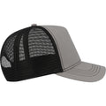 Grey-Black - Lifestyle - Atlantis Unisex Adult Rapper 5 Panel Canvas Recycled Trucker Cap