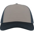 Grey-Navy - Front - Atlantis Unisex Adult Rapper 5 Panel Canvas Recycled Trucker Cap