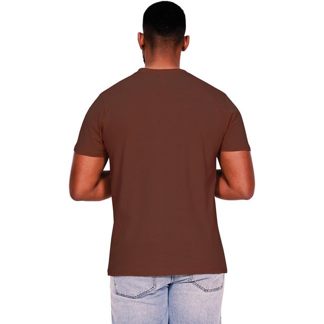 Chocolate - Back - Casual Classics Mens Core Ringspun Cotton Slim T-Shirt