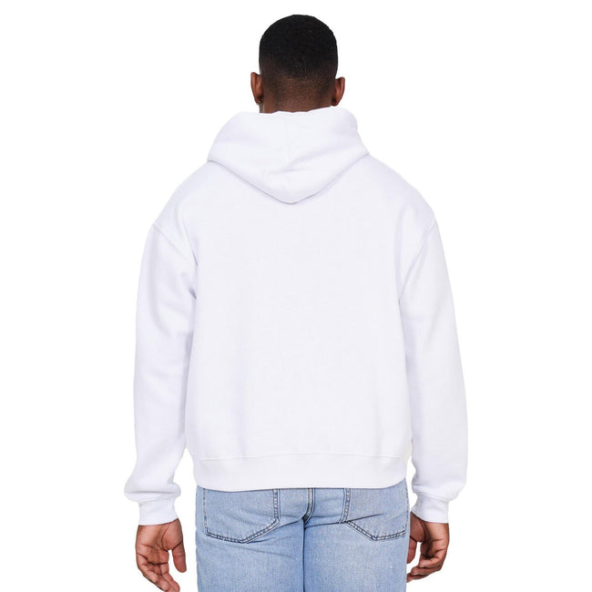 White - Back - Casual Classics Mens Boxy Ringspun Cotton Oversized Hoodie