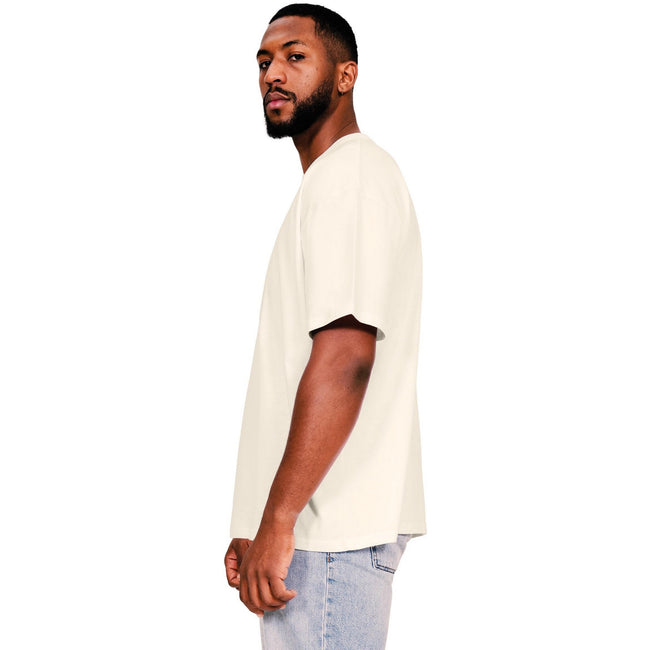 Ecru - Side - Casual Classics Mens Core Ringspun Cotton Oversized T-Shirt