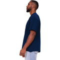 Navy - Side - Casual Classics Mens Core Ringspun Cotton Oversized T-Shirt