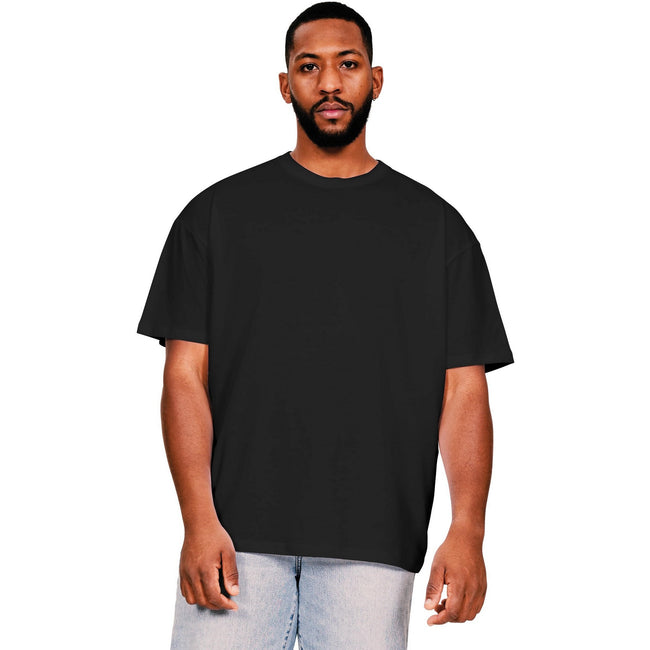 Black - Front - Casual Classics Mens Core Ringspun Cotton Oversized T-Shirt