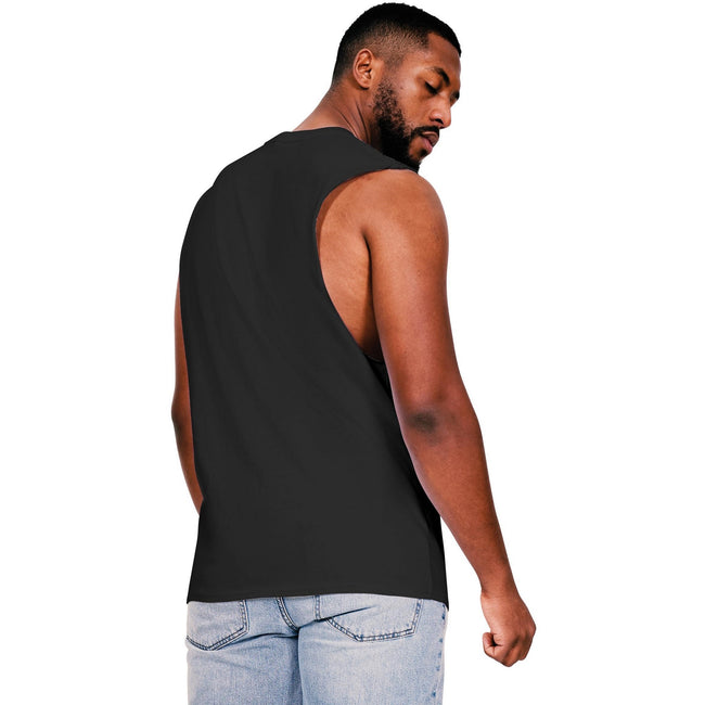 Black - Back - Casual Classics Mens Ringspun Cotton Drop Arm Holes Tank Top