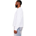 White - Side - Casual Classics Mens Ringspun Cotton Extended Neckline Oversized Sweatshirt