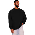 Black - Front - Casual Classics Mens Ringspun Cotton Tall Oversized Sweatshirt