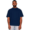 Navy - Front - Casual Classics Mens Ringspun Cotton Extended Neckline T-Shirt