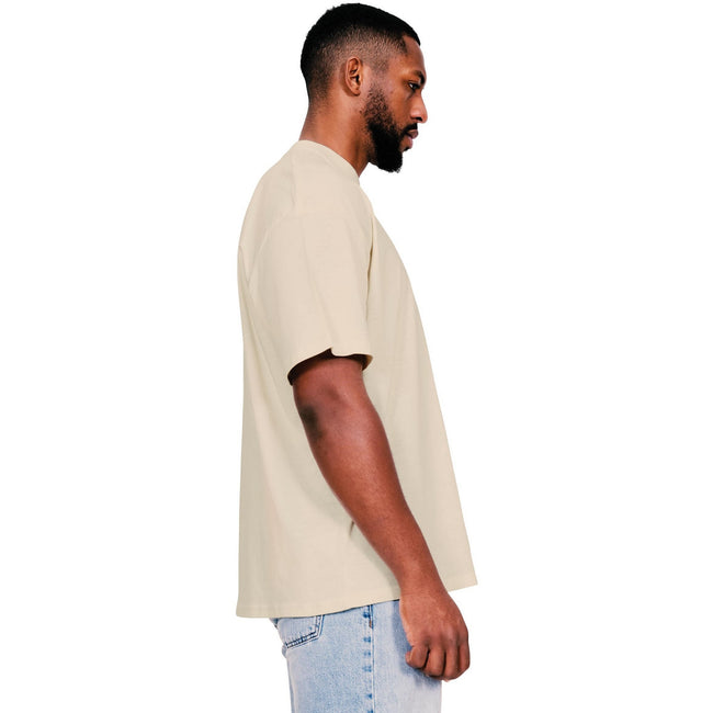 Sand - Side - Casual Classics Mens Ringspun Cotton Extended Neckline T-Shirt