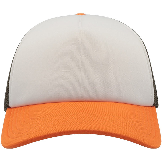 Fluorescent Orange - Side - Atlantis Unisex Adult Rapper 5 Panel Trucker Cap