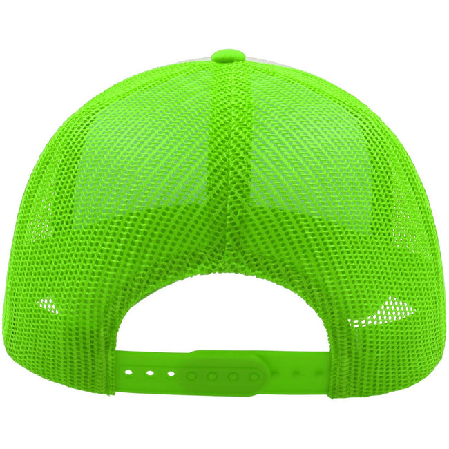 Safety Green - Back - Atlantis Unisex Adult Rapper 5 Panel Trucker Cap