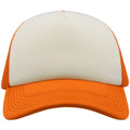 White-Olive-Orange - Side - Atlantis Unisex Adult Rapper 5 Panel Trucker Cap