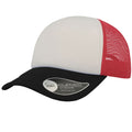 White-Red-Black - Front - Atlantis Unisex Adult Rapper 5 Panel Trucker Cap