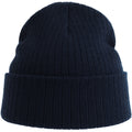 Navy - Side - Atlantis Unisex Adult Rio Ribbed Recycled Beanie