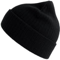 Black - Front - Atlantis Unisex Adult Rio Ribbed Recycled Beanie