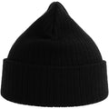 Black - Back - Atlantis Unisex Adult Rio Ribbed Recycled Beanie