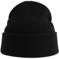 Black - Side - Atlantis Unisex Adult Rio Ribbed Recycled Beanie