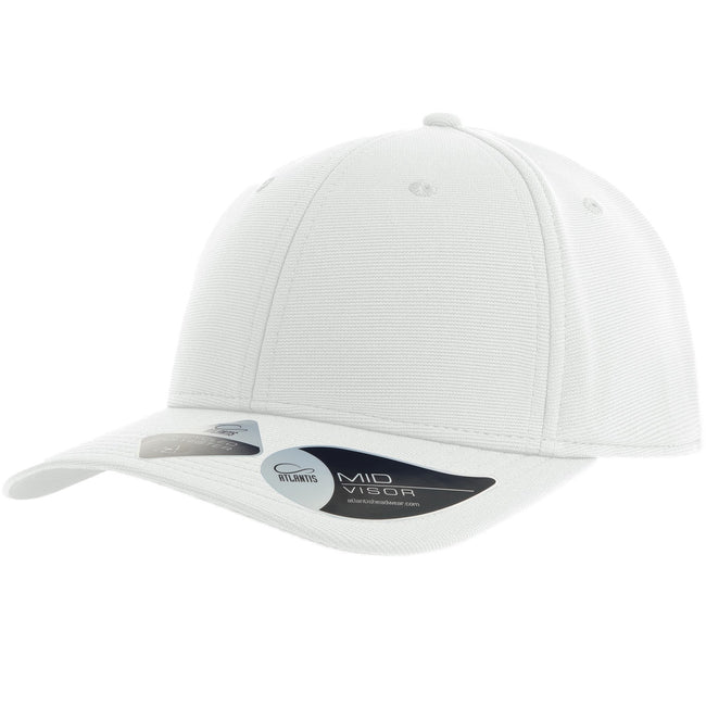 White - Front - Atlantis Unisex Adult Sand 6 Panel Recycled Cap