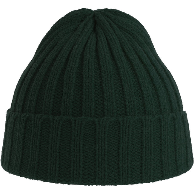 Bottle Green - Side - Atlantis Unisex Adult Shore Chunky Recycled Beanie