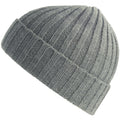 Light Grey Melange - Front - Atlantis Unisex Adult Shore Chunky Recycled Beanie
