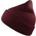 Burgundy - Front - Atlantis Unisex Adult Wind Recycled Cuffed Beanie