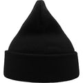 Black - Back - Atlantis Unisex Adult Wind Recycled Cuffed Beanie