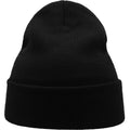 Black - Side - Atlantis Unisex Adult Wind Recycled Cuffed Beanie
