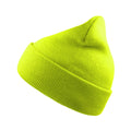 Safety Yellow - Back - Atlantis Unisex Adult Wind Recycled Cuffed Beanie